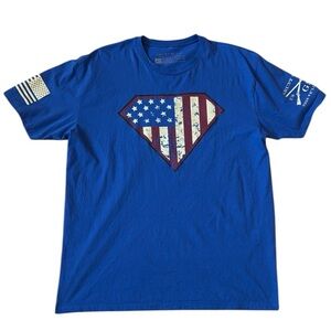 Grunt Style “This We’ll Defend” Patriot Flag T-Shirt Blue 100% Cotton USA XL
